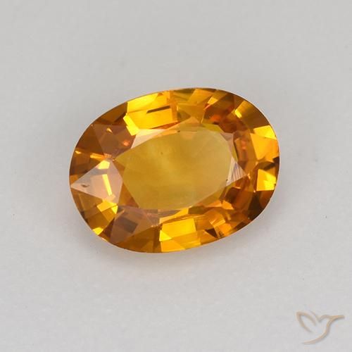 0.77 ct Orange Sapphire Stone, Natural Sapphire in Oval Facet Shape for Sale