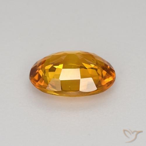 Sapphire Gemstone in 6.7 x 5 mm Size for Sale, Sapphire Stone in Medium Orange Color