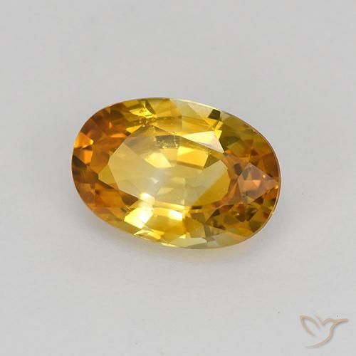 0.92 ct Golden Sapphire Stone, Natural Sapphire in Oval Facet Shape for Sale