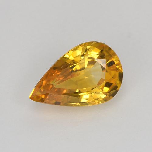 Orange-Gold Sapphire Gem - 0.8ct Pear Facet (ID: 523034)