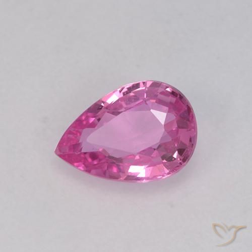 0.67 ct Pink Sapphire Stone, Natural Sapphire in Pear Facet Shape for Sale