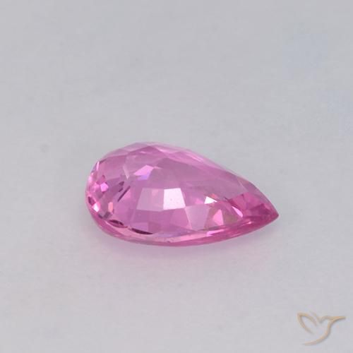 Sapphire Gemstone in 6.6 x 4.6 mm Size for Sale, Sapphire Stone in Deep Pink Color