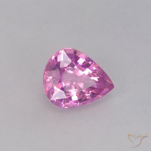 0.62 ct Pink Sapphire Stone, Natural Sapphire in Pear Facet Shape for Sale