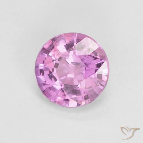0.54 ct Purple Sapphire Stone, Natural Sapphire in Round Facet Shape for Sale