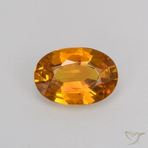 0.72ct Natural Deep Orange-Gold Sapphire, Oval, VVS