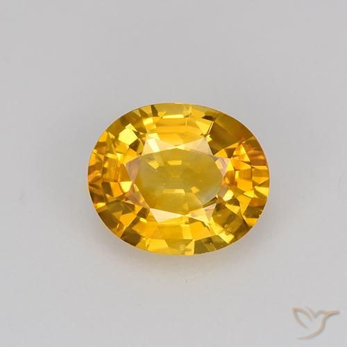 0.84ct Natural Medium Orange-Gold Sapphire, Oval, VS