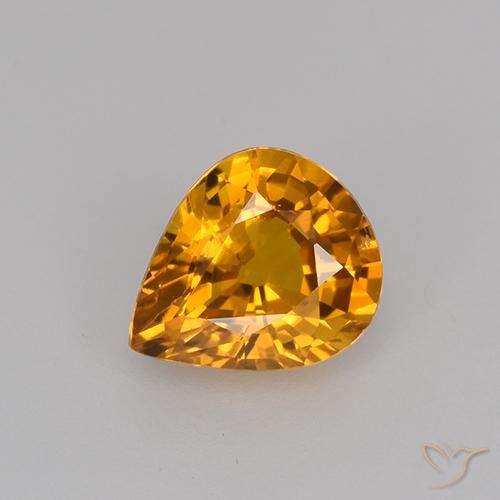 0.79ct Natural Gold Sapphire, Pear Shape, VS