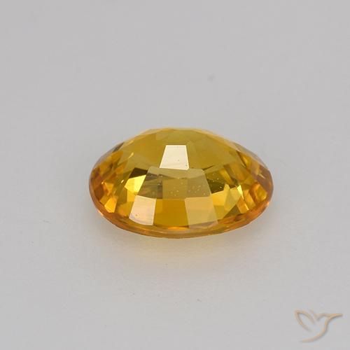 Sapphire Gemstone in 6.1 x 5 mm Size for Sale, Sapphire Stone in Orange-Gold Color