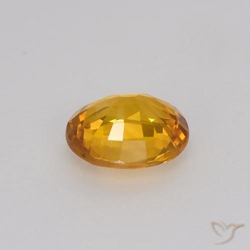 Sapphire Gemstone in 5.9 x 5.2 mm Size for Sale, Sapphire Stone in Dark Orange-Gold Color