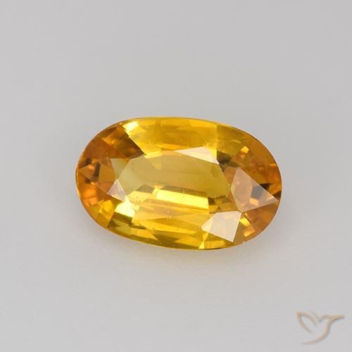 0.83 ct Golden Sapphire Stone, Natural Sapphire in Oval Facet Shape for Sale