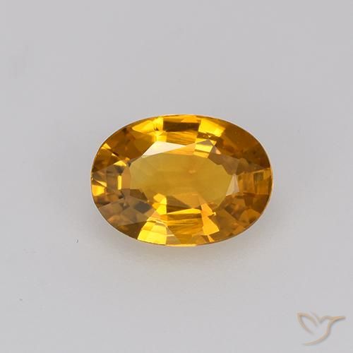 0.71ct Natural Deep Orange-Gold Sapphire, Oval, VVS