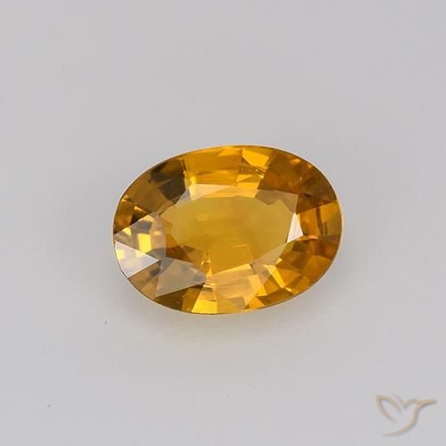 0.71 ct Golden Sapphire Stone, Natural Sapphire in Oval Facet Shape for Sale