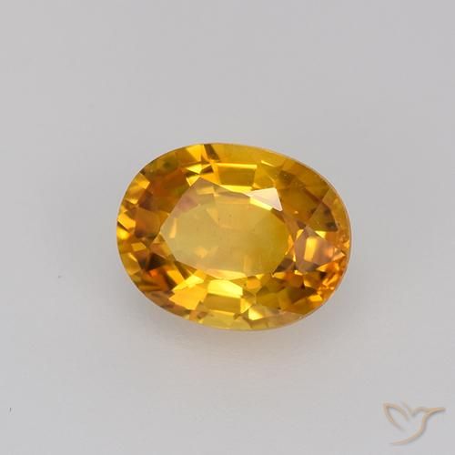 0.81 ct Golden Sapphire Stone, Natural Sapphire in Oval Facet Shape for Sale