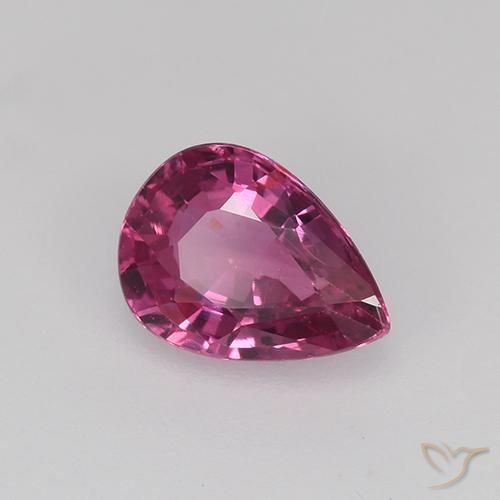 0.58 ct Purple Sapphire Stone, Natural Sapphire in Pear Facet Shape for Sale