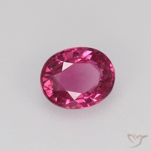 0.45 ct Red Sapphire Stone, Natural Sapphire in Oval Facet Shape for Sale