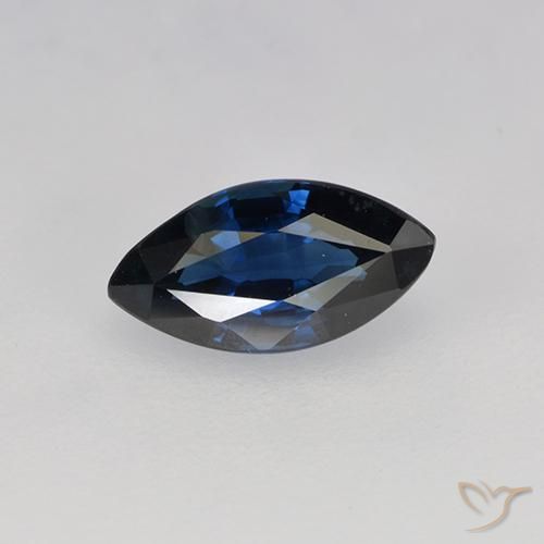 0.76ct Natural Midnight Blue Sapphire, Marquise, VVS