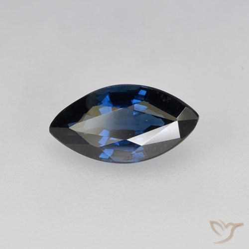 0.76 ct Blue Sapphire Stone, Natural Sapphire in Marquise Facet Shape for Sale