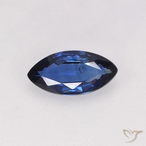 0.65ct Natural Dark Blue Sapphire, Marquise, VS