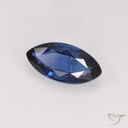 0.65 ct Blue Sapphire Stone, Natural Sapphire in Marquise Facet Shape for Sale