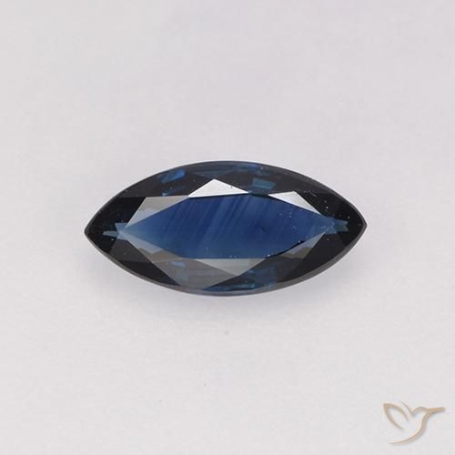 0.57 ct Loose Blue Sapphire, 8 x 3.9 mm Marquise Cut From Madagascar, Photo A