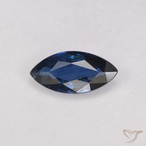 0.55ct Natural Navy Blue Sapphire, Marquise, VS