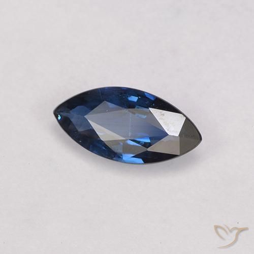 0.55 ct Blue Sapphire Stone, Natural Sapphire in Marquise Facet Shape for Sale