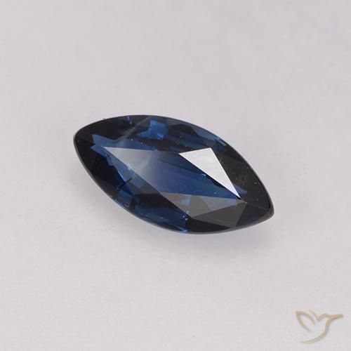 0.71 ct Blue Sapphire Stone, Natural Sapphire in Marquise Facet Shape for Sale