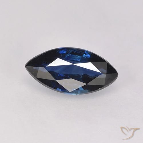 0.76ct Natural Midnight Blue Sapphire, Marquise, VVS-VS