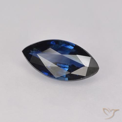 0.76 ct Blue Sapphire Stone, Natural Sapphire in Marquise Facet Shape for Sale