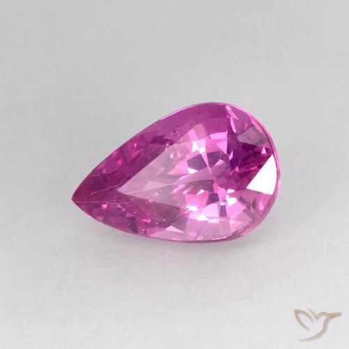 0.54 ct Pink Sapphire Stone, Natural Sapphire in Pear Facet Shape for Sale