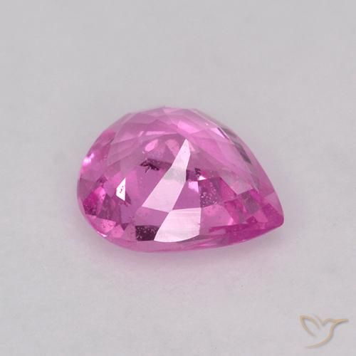 Sapphire Gemstone in 6.1 x 5.1 mm Size for Sale, Sapphire Stone in Intense Pink Color