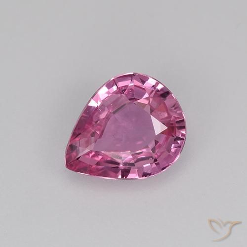 0.63 قيراط من الياقوت الوردي السائب، <cite dir="ltr" lang="en">6.1 x 5.1</cite> ملم قطع كمثرى من مدغشقر, Photo A