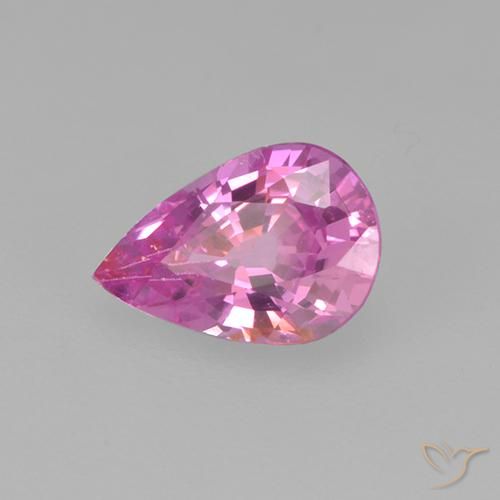 0.58 ct Pink Sapphire Stone, Natural Sapphire in Pear Facet Shape for Sale