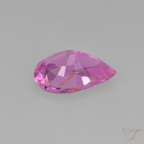 Sapphire Gemstone in 6.4 x 4.4 mm Size for Sale, Sapphire Stone in Intense Pink Color
