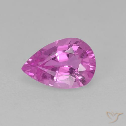 0.65ct Natural Medium Purple Sapphire, Pear Shape, VVS-VS