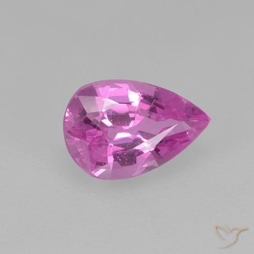 0.65 ct Purple Sapphire Stone, Natural Sapphire in Pear Facet Shape for Sale