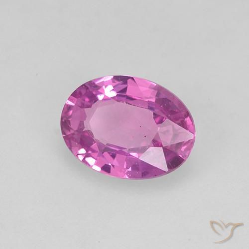 0.68 ct Purple Sapphire Stone, Natural Sapphire in Oval Facet Shape for Sale