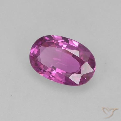 0.66 ct Purple Sapphire Stone, Natural Sapphire in Oval Facet Shape for Sale