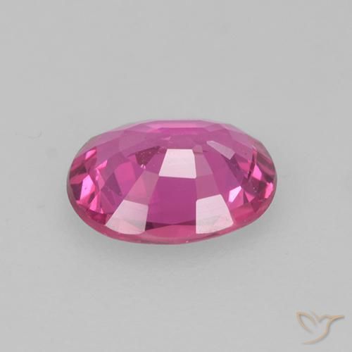 Sapphire Gemstone in 6 x 4.9 mm Size for Sale, Sapphire Stone in Deep Magenta Color