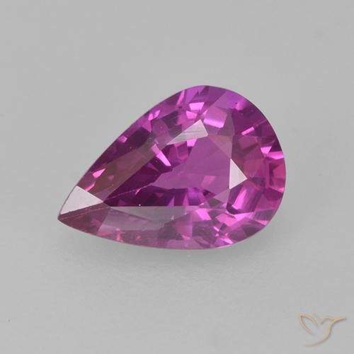 0.66ct Natural Deep Pinkish Purple Sapphire, Pear Shape, VS