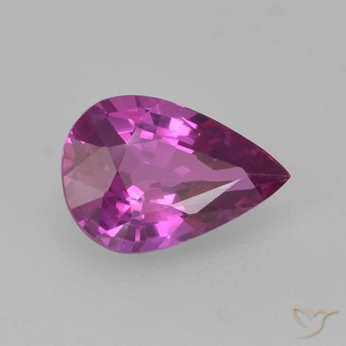 0.66 ct Purple Sapphire Stone, Natural Sapphire in Pear Facet Shape for Sale