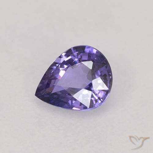 0.52 ct Violet Sapphire Stone, Natural Sapphire in Pear Facet Shape for Sale