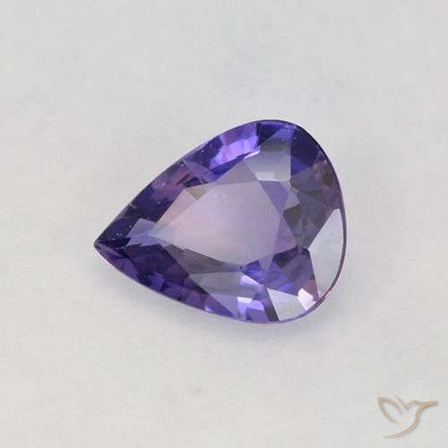 0.50 ct Violet Sapphire Stone, Natural Sapphire in Pear Facet Shape for Sale