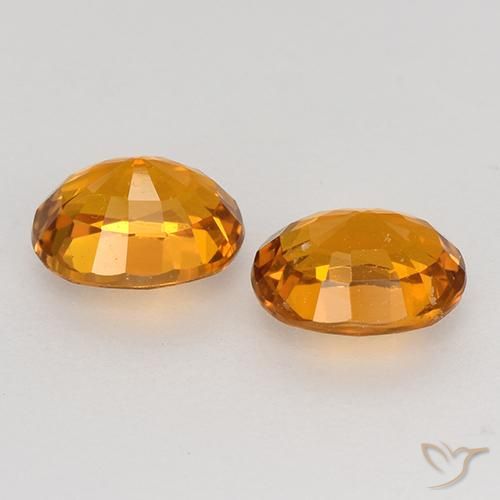 Sapphire Gemstones in 5.6 x 4.6 mm Size for Sale, Sapphire Stones in Deep Orange Color