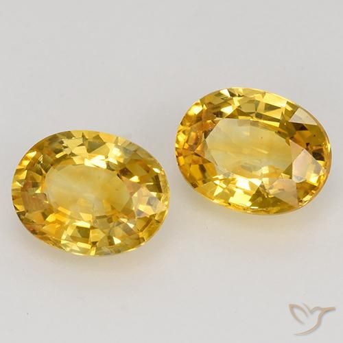 1.53 ctw Golden Sapphire Stones, Natural Sapphire in Oval Facet Shape for Sale