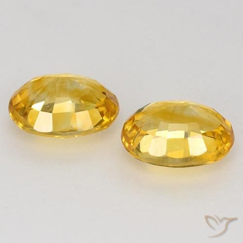 Sapphire Gemstones in 6 x 4.7 mm Size for Sale, Sapphire Stones in Golden Color