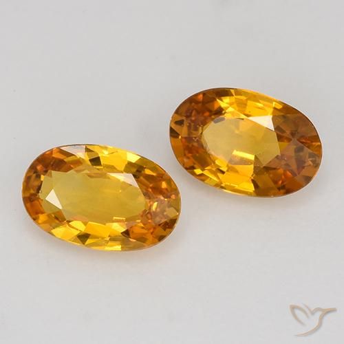 1.21 ctw Orange Sapphire Stones, Natural Sapphire in Oval Facet Shape for Sale