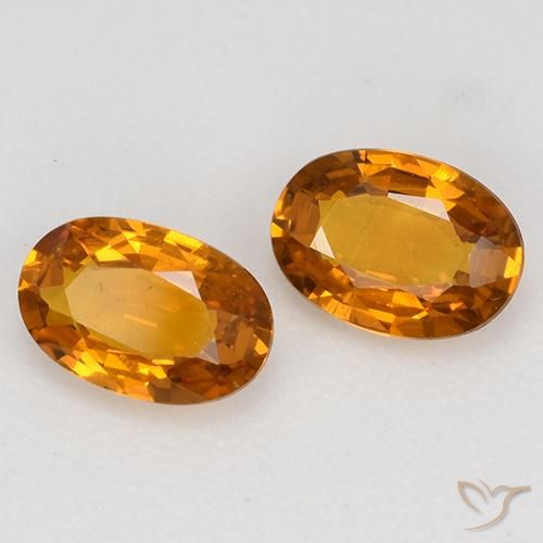 1.15 ctw Orange Sapphire Stones, Natural Sapphire in Oval Facet Shape for Sale