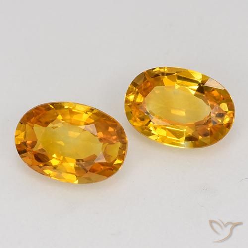1.40 ctw Orange Sapphire Stones, Natural Sapphire in Oval Facet Shape for Sale