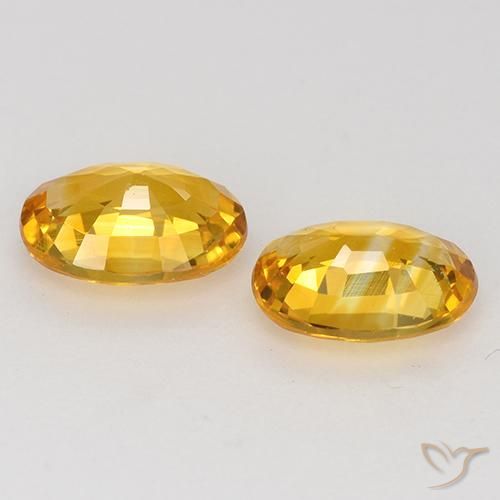 Sapphire Gemstones in 6.5 x 4.5 mm Size for Sale, Sapphire Stones in Medium Orange Color